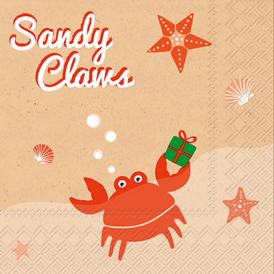 Sandy Claws Cocktail Napkin