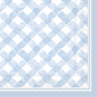 Gingham Cocktail Napkin light blue