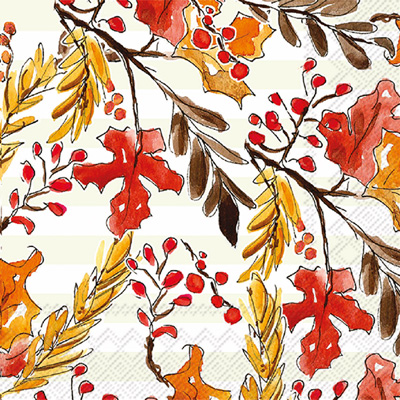 Rosanne Beck Amber Foliage Cocktail Napkin