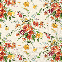 Fall Floral Pattern Cocktail Napkin