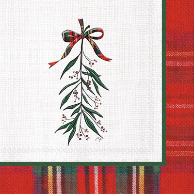 Classic Mistletoe Cocktail Napkin