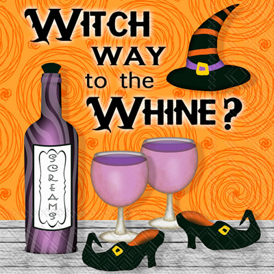 Witch Way To The Whine Cocktail Napkin