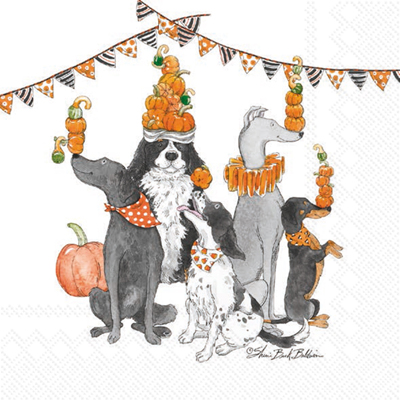 Halloween Party Dogs Juggler Cocktail Napkin