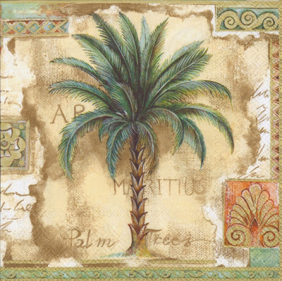 Palm Trees Brown Cocktail Napkin