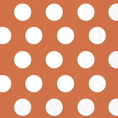 Big Dots Orange/White Cocktail Napkin