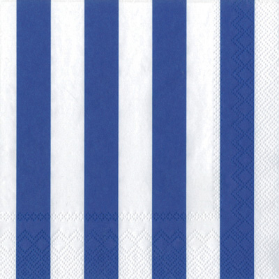 Big Stripes Dark Blue Cocktail Napkin