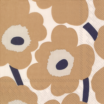 Marimekko - Unikko Cream/Linen Cocktail Napkin