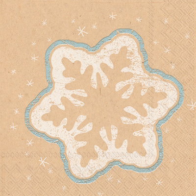 Brown Paper Ice Crystal Cocktail Napkin