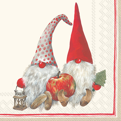 Friendly Tomte Red Cocktail Napkin