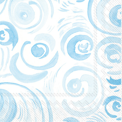 Happy Circles Light Blue Cocktail Napkin