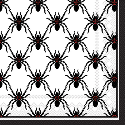 Rosanne Beck Black Spiders Cocktail Napkin