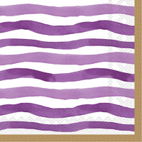 Wavy Stripe Cocktail Napkin purple