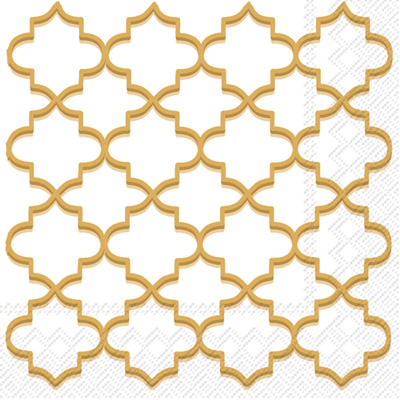 Morrocan Trellis Cocktail Napkin gold