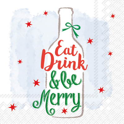 Be Merry Wine Cocktail Napkin