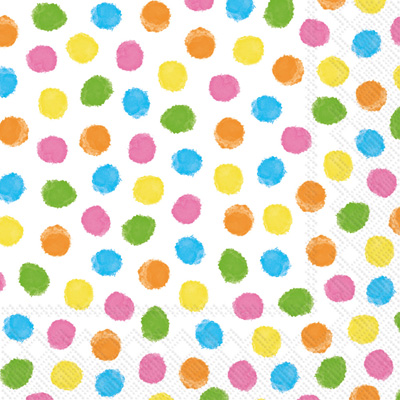 Colourful Dots Yellow/Orange Cocktail Napkin