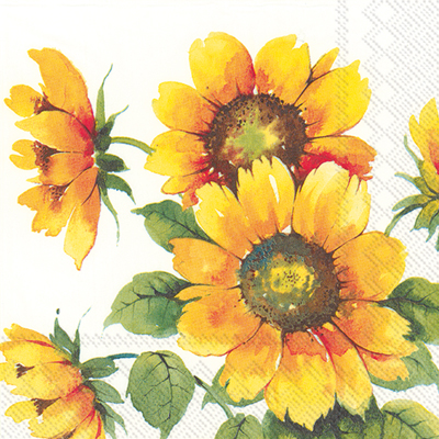 Colourful Cocktail Napkin Sunflowers