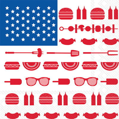 Stars & Stripes Cookout Cocktail Napkin