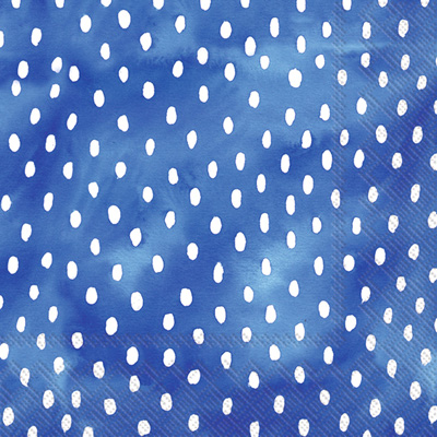 White Dots Cocktail Napkin blue