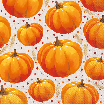 Pumpkin Allover Cocktail Napkin linen