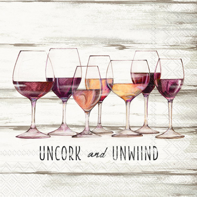 Uncork And Unwind Cocktail Napkin