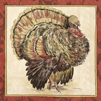 Painterly Turkey Cocktail Napkin