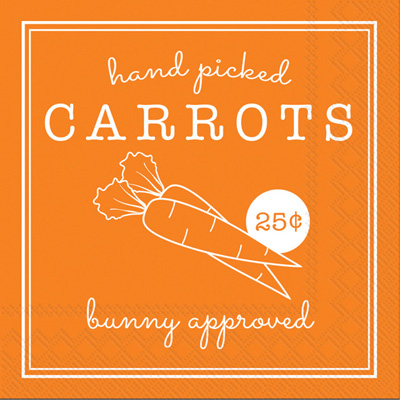 Hand Picked Carrots Cocktail Napkin