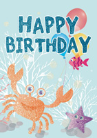 Cardooo Birthday Activity Card Under the Sea