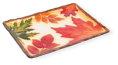 Leaf Glass Rectangle Platter