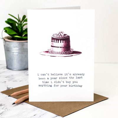 Coulson Macleod Birthday Cake Red Greeting Card