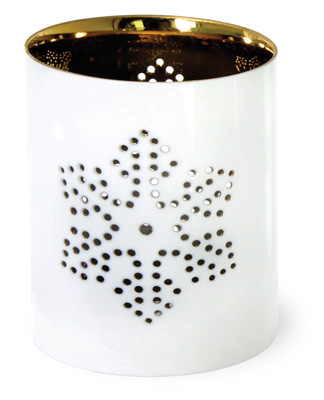 Golden Christmas Pierced Tealight Snowflake