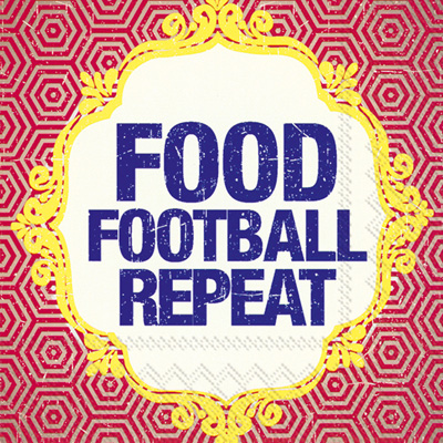 Naughty Betty Food Football Repeat Cocktail Napkin