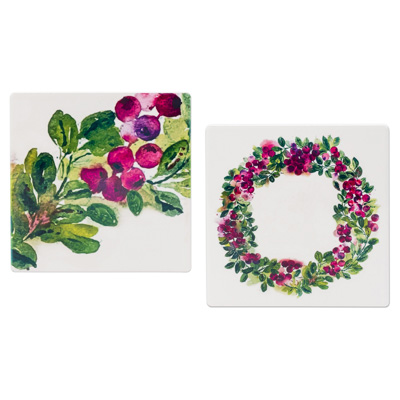 Cranberry Wreath Costers