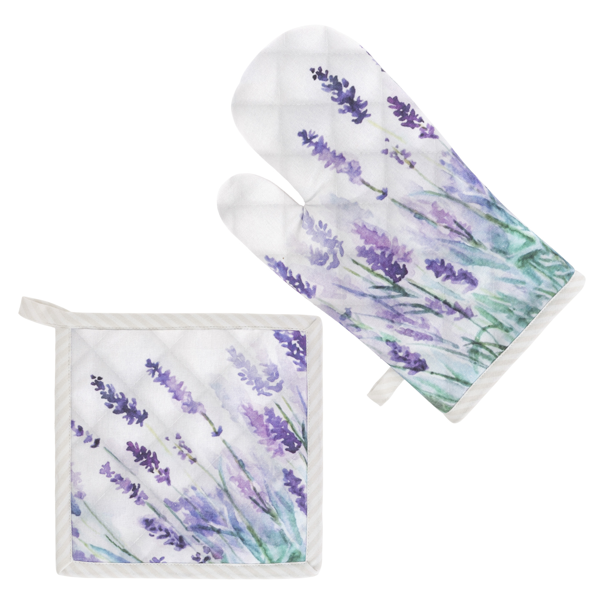 Lavender Oven Mitt / Pot Holder Set