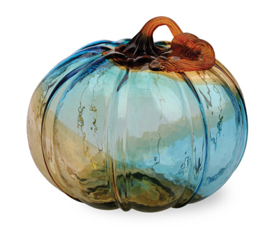 Gallery Glass Pumpkins Large Glass Pumpkin Blue