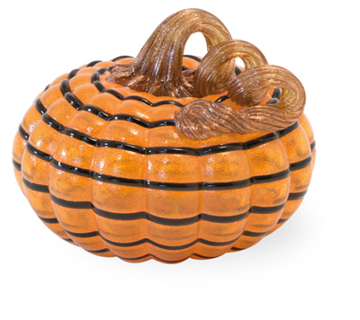 Orange & Black Small Striped Pumpkin