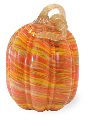 Swirls Glass Pumpkin Tall