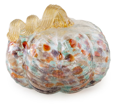 Large Mottled Glass Pumpkin