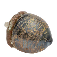 Small Umber Grain Glass Acorn