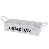 Game Day White Metal Caddy