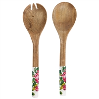 cranberry wreath salad servers mango wood