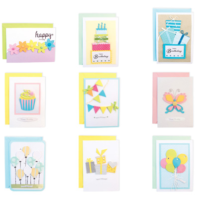 Handmade Embellished Card Collection Birthday
