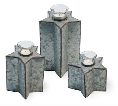 Americana Rustic Metal Star Tealights