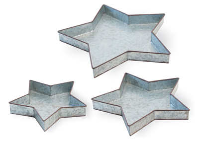 Americana Rustic Metal Star Trays