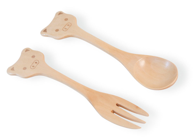 Bamboo Animals Pig Fork & Spoon