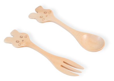 Bamboo Animals Bunny Fork & Spoon