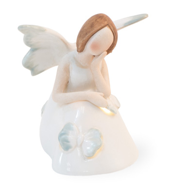 Mint Butterfly Kneeling LED Angel