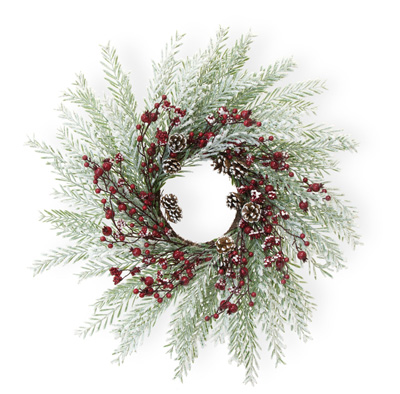 Frosted Red Berries Wreath