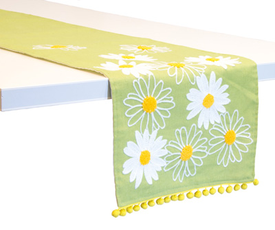 Lime Daisy Table Runner