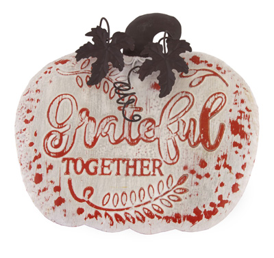 Grateful Metal Pumpkin Sign