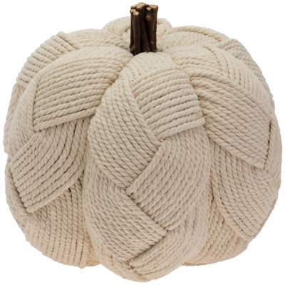 Large Woven Cream Pumpkin